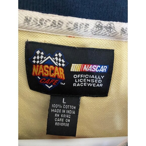 Nascar Cafe Men's Polo Embroidered Y2K Short Sleeve Shirt - Large - Picture 3 of 10